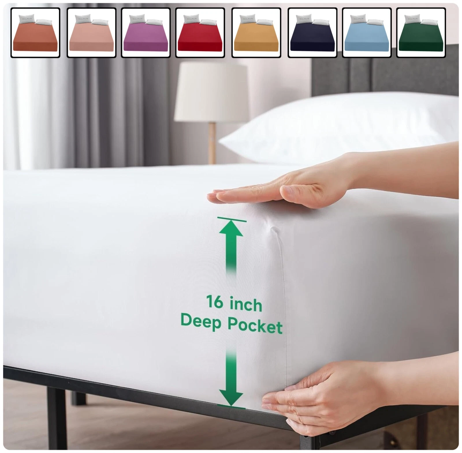 Deep Pocket Fitted Sheet Luxury Mattress Cover Bed